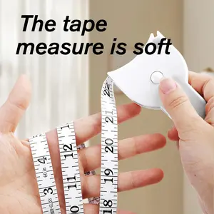Retractable 60 Inch Body Measuring Tape, Snow White 3D Automatic Lock for Waist/Hip Accuracy