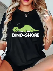 100% Cotton Unisex Dino Snore Pajamas Dinosaur T-Shirt Dinosaur Pajamas Adult Dino Trex Men Women