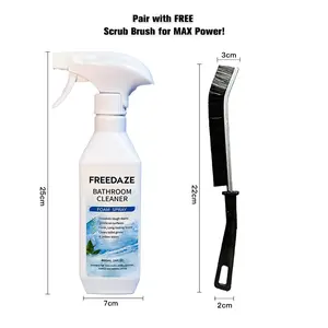 FREEDAZE Bathroom Cleaner Foam Spray (400ml) - Spray, Wait & Scrub for Hard Water Stains, Mold, Rust & Soap Scum | Free Cleaning Brush Included