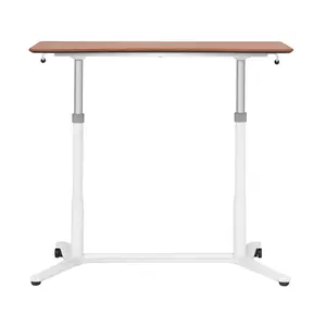 Sierra Height Adjustable Table Sit-to-Stand Desk with Wheels - White/Cherry - 51231