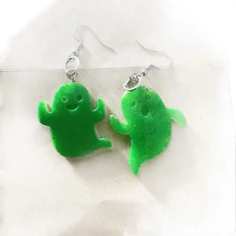 Female Handmade Resin Earrings - Teardrop Design, Hypoallergenic Fade-Resistant Artisan Costume Jewelry for Casual Daily Wear