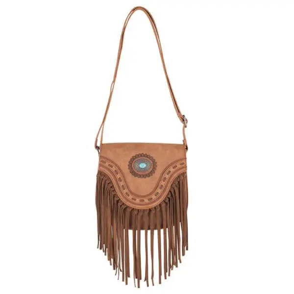 Justin Ladies Saddle Bag w/Concho and Buck Stitch