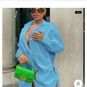 Fashionable Blue Oversized Shirt