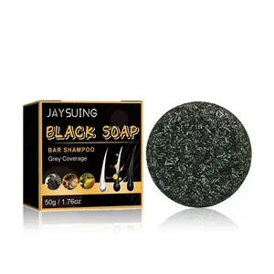 Hair Black Soap Hair Care Scalp Cleansing Smooth Hair Shampoo Bar, Natural Ingredients Gentle Formula for Daily Use, Perfect for Dry & Oily Skin Types