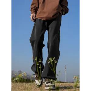 Men Wash And Do Old Street Hip-hop Skateboard Jeans, Casual And Loose Straight-leg Trousers, Gender-neutral Wind Men And Women Of The Same Style