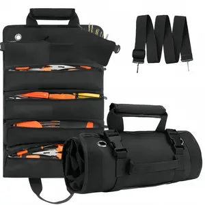 Portable Foldable Tool Storage Bag, 1 Count Multi-grid Zipper Tool Organizer with Removable Zipper Bags, Travel Essentials, Tool Storage Bag for Home