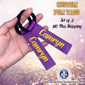 Personalized Pom Tags for Cheerleaders and Dance Teams