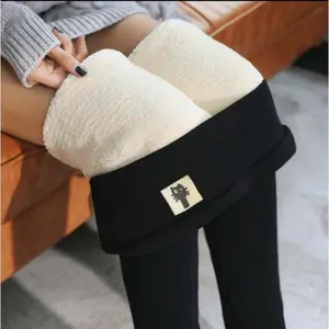 Autumn Winter Fleece Leggings Pants Fashion Women Thicken Women Lamb Cashmere Joggers Warm Legging High Waist Tights Outwear