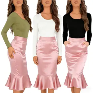 Breathable Cotton Blend Women’s 3-Pack Tops - Slim-Fit Y2K Korean Crewneck & Turtleneck, Assorted Color Layering Essentials for Casual & Dates