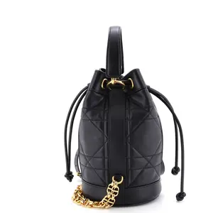 Pre-owned Dior Leather Backpacks Christian Drawstring Backpack Macrocannage Quilt Calfskin Small by Rebag