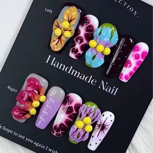 Premium Handmade Press On Nails Kit-3D Gel + Full Tools