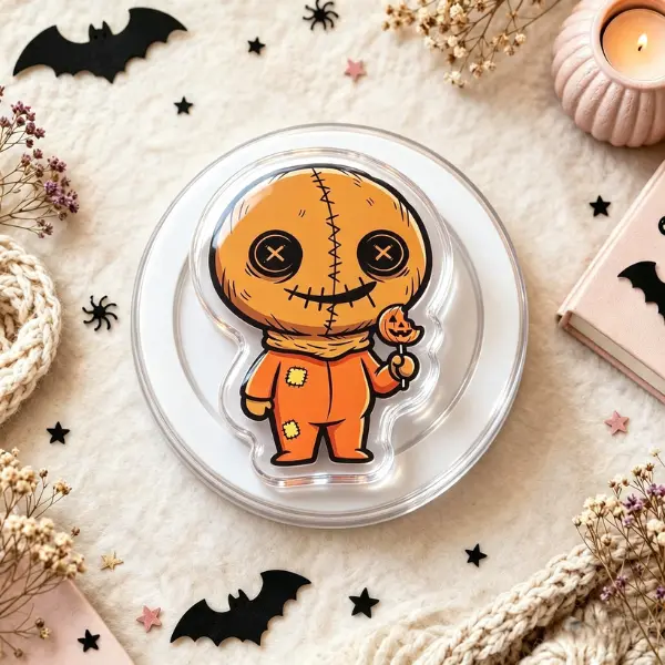 Sam from Trick 'r Treat Horror Movie MagSafe Phone Grip, Cult Classic Halloween Character PopSocket, Spooky Burlap Sack Mask Accessory, Horror Fan Gift, TikTok Viral Merch