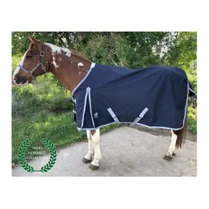 Jacks 4290-NV-82 82 in. Atlas Turnout Sheet, 600 Denier Navy Adjustable, Breathable, Cooling Fleece Horsewear & Bandaging Blanket
