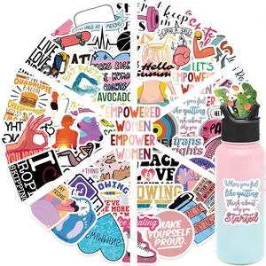 50pcs Fitness Motivational Stickers for Decorating Phones, Luggage, Laptops, Waterproof Removable Stickers for Kids