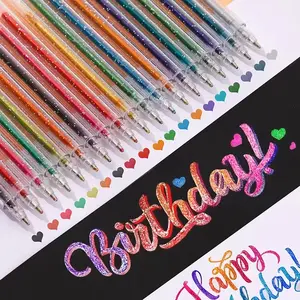 Colorful Glitter Gel Pens Set, 8/12/18/24/36/48pcs, DIY Drawing Markers, Student Creative Coloring Tools, Learning Rewards, Holiday Gifts, Art Markers Pen