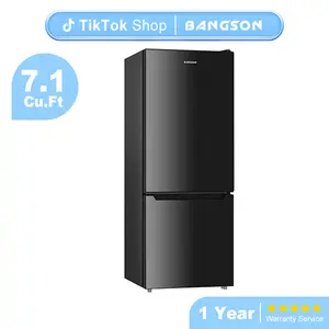BANGSON 7.1 Cu.Ft Refrigerator with Freezer, double door refrigerator, Medium Capacity for Apartment/Family, Adjustable Thermostat, Energy Efficient, Quiet Operation, LED Interior Light, Gift Idea, Christmas Gift