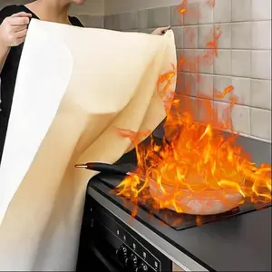 Home Kitchen Emergency Fire Blanket, Fiberglass Fire Blanket, Fire Suppression Blanket for Schools, Fireplaces, Barbecue Grills, Offices, Warehouses, Fireproof Blanket