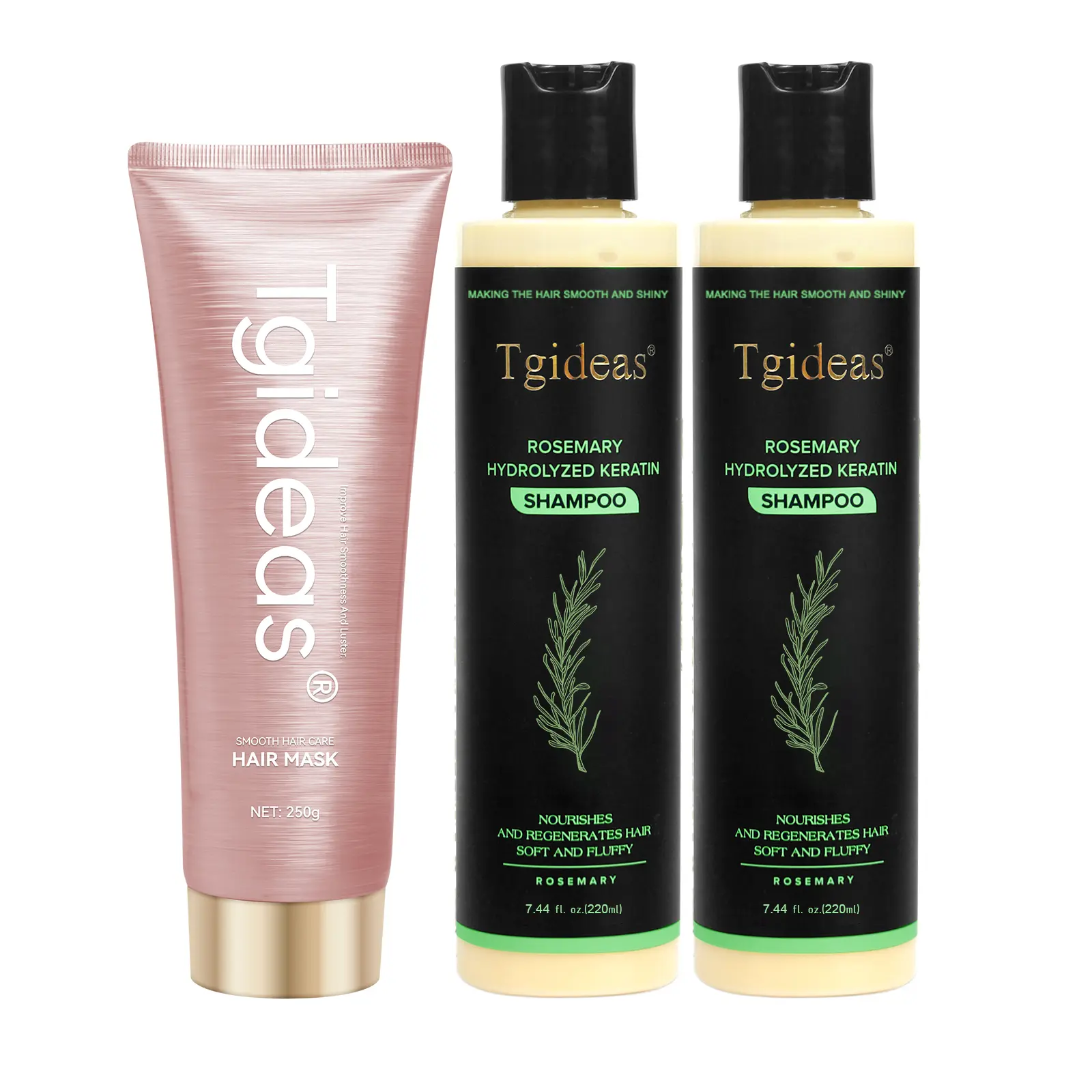 Rosemary Growth Shampoo + Keratin Repair Mask Set