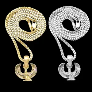 Egypt Egyptian God Ma'at Mini Size Pendant & 2mm 18" 20" 24" Brass Box Chain Necklace Unisex Jewelry