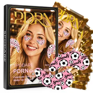 Cooling Under Eye Patches  Soccer Game Day Edition, PDRN Gel Eye Masks with Niacinamide & Caffeine for Dark Circles, Puffiness & Hydration, Non-Slip, 8 Pairs