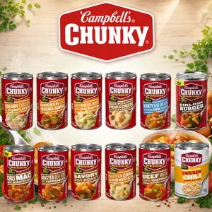 Campbell's Chunky Ready-to-Eat Canned Soup Variety 12 Flavor Options Hearty Chicken Beef Bean Potato Chowder Soups Quick Easy Meal Pantry Food Selection 16.5-19 oz Instant