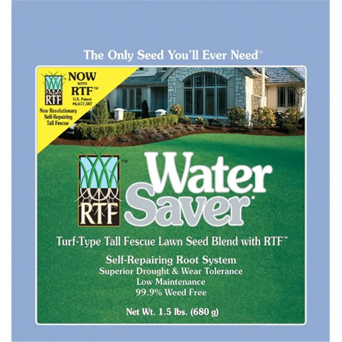 Water Saver 11308 Bagged Tall Fescue Grass Seed - Drought Resistant, 1.5lb Lawn Seed for Home Garden Improvement