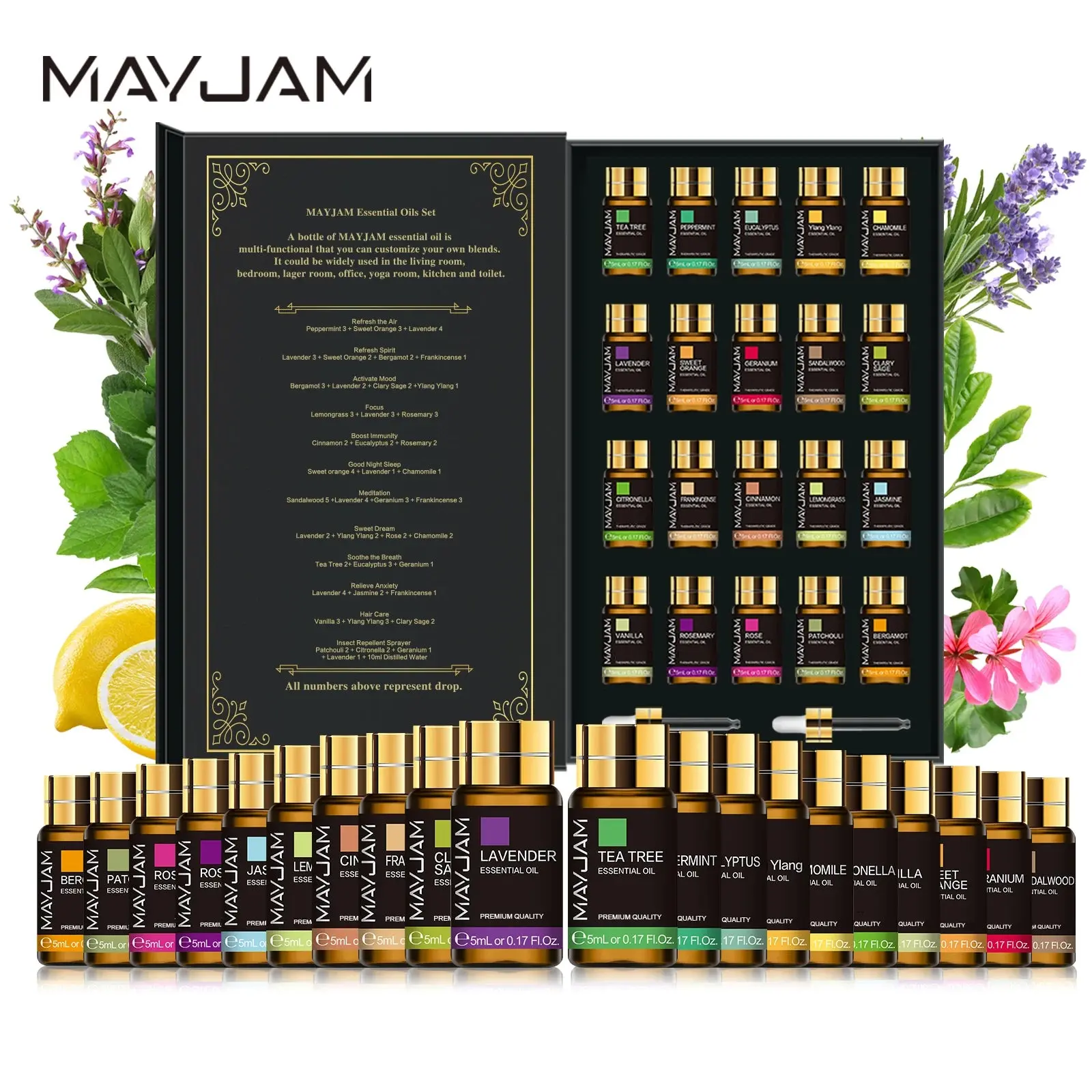 MAYJAM 20 Bottles Essential Oils Kit Set