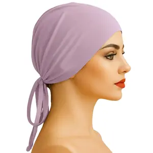 Original Grip Cap Lilac - Non-Slip Hijab Undercap with Silicone Grip & Tie-Back for Summer Sports Modest Muslim Fit Breathable Stretchy Fabric Scarf Silk Chiffon