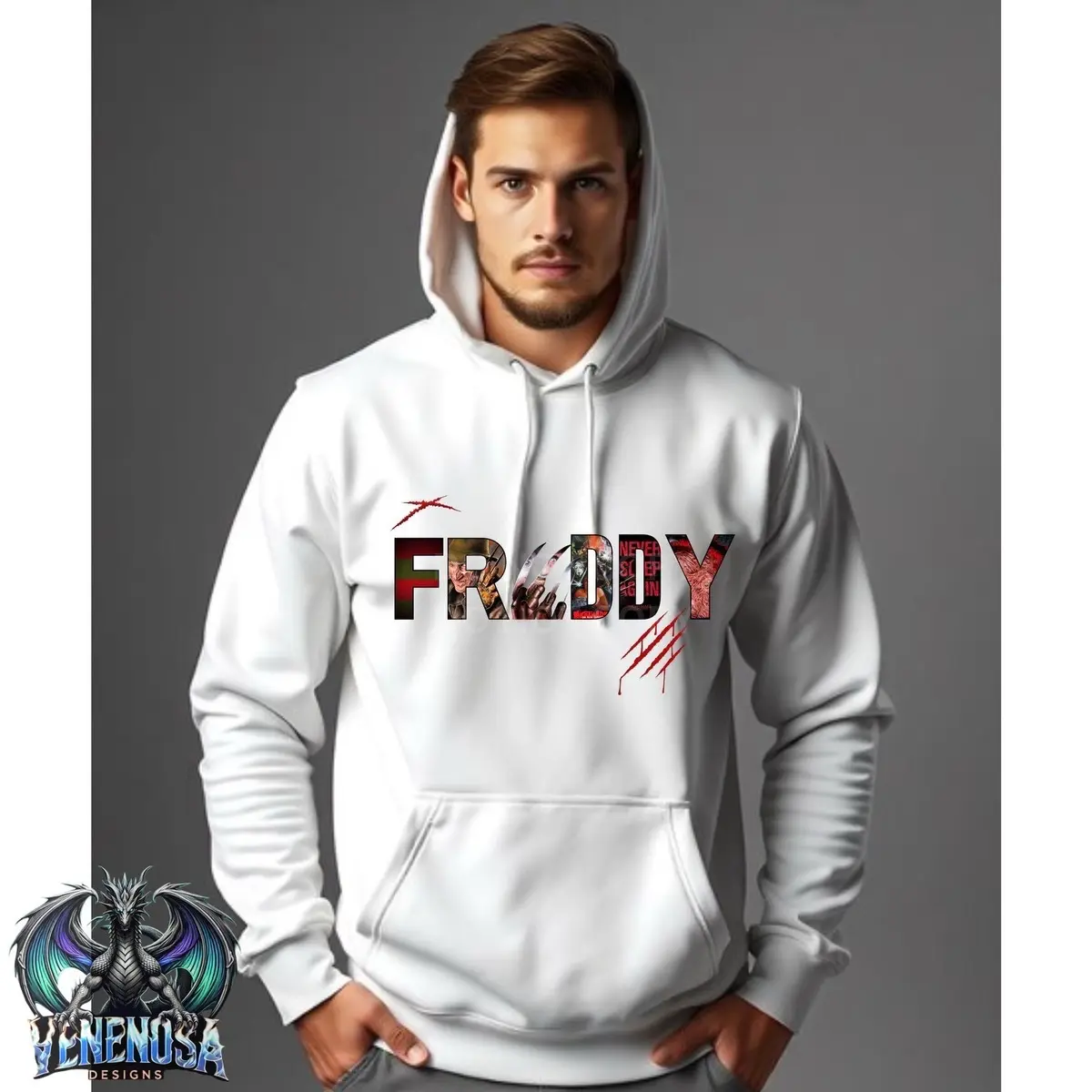 Venenosa Design Halloween Freddy Krueger Hoodies for Men - Menswear, Sweaters