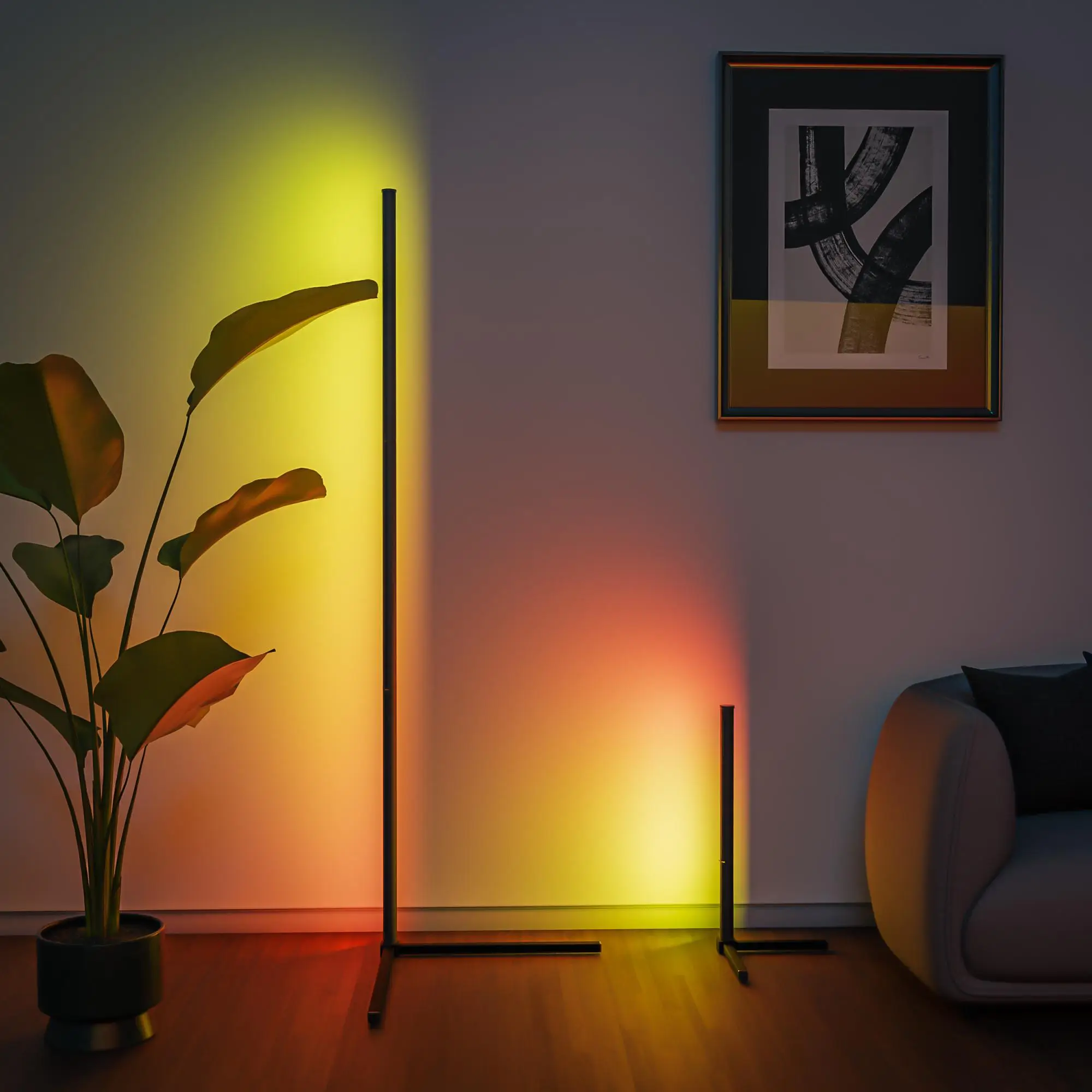 Smart RGB LED Corner Lamp, 1 Count 16 Million Colors & 68+ Scene Music Sync Corner Light, Ideal for Living Rooms, Bedrooms, and Gaming Rooms