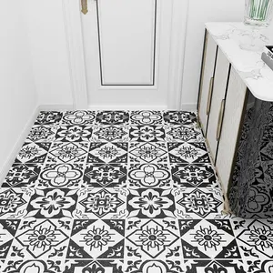 Vintage Style Tile Design Floor Sticker, 1 Roll Self Adhesive Floor Stickers, Removable Floor Sticker, Decorative Sticker for Home Kitchen Living Room, Home Decor