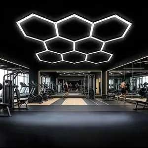 Hexagon Garage Lights 245W 29400LM 8 Grids LED Garage Lights Easy Install 5000K Daylight Super Bright Honeycomb Light