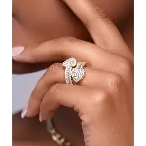 Silver Double Heart Ring