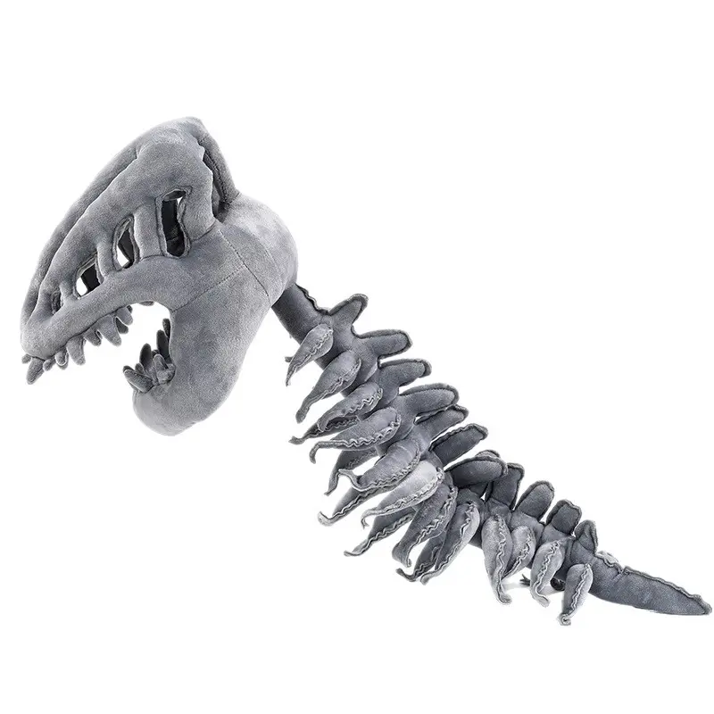 Dinosaur Skeleton Head Stuffed Animal - Cartoon Design, Comfy Huggable Cute Collectible, Unisex Clothes Compatible Pretend Play Creepy Cute Toy for Kids, Stuffedanimals Soft Huggable Stuffedtoy Cute Stuffed Animals