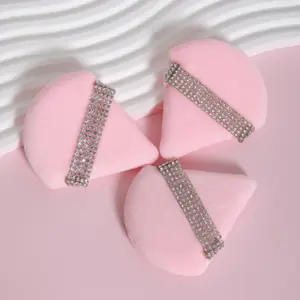 makeup puff,Triangular Diamond Loose powder puff TPR Rhinestone Decor Soft Makeup Puff For Sensitive, Delicate, Dry Skin Black Friday
