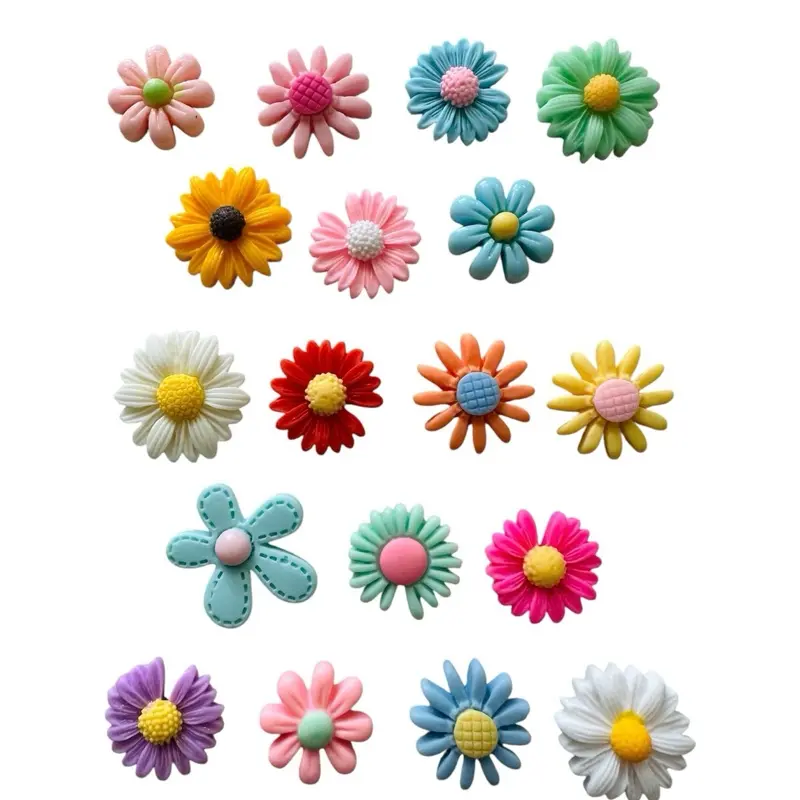 Pretty Flowers! Shoe Charms 5 Random Pack-Unique Designs for Clogs & Slides Perfect Addition for Adults and Kids' Footwear