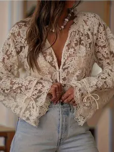 Elegant Party Vacation Casual Outerwear, Long Sleeve Fitted Shirt, Drawstring Design, All Seasons Wear, Stylish and Versatile