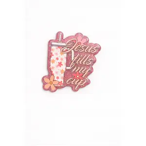 Jesus Fills My Cup Badge Reel Topper – Christian Badge Reel