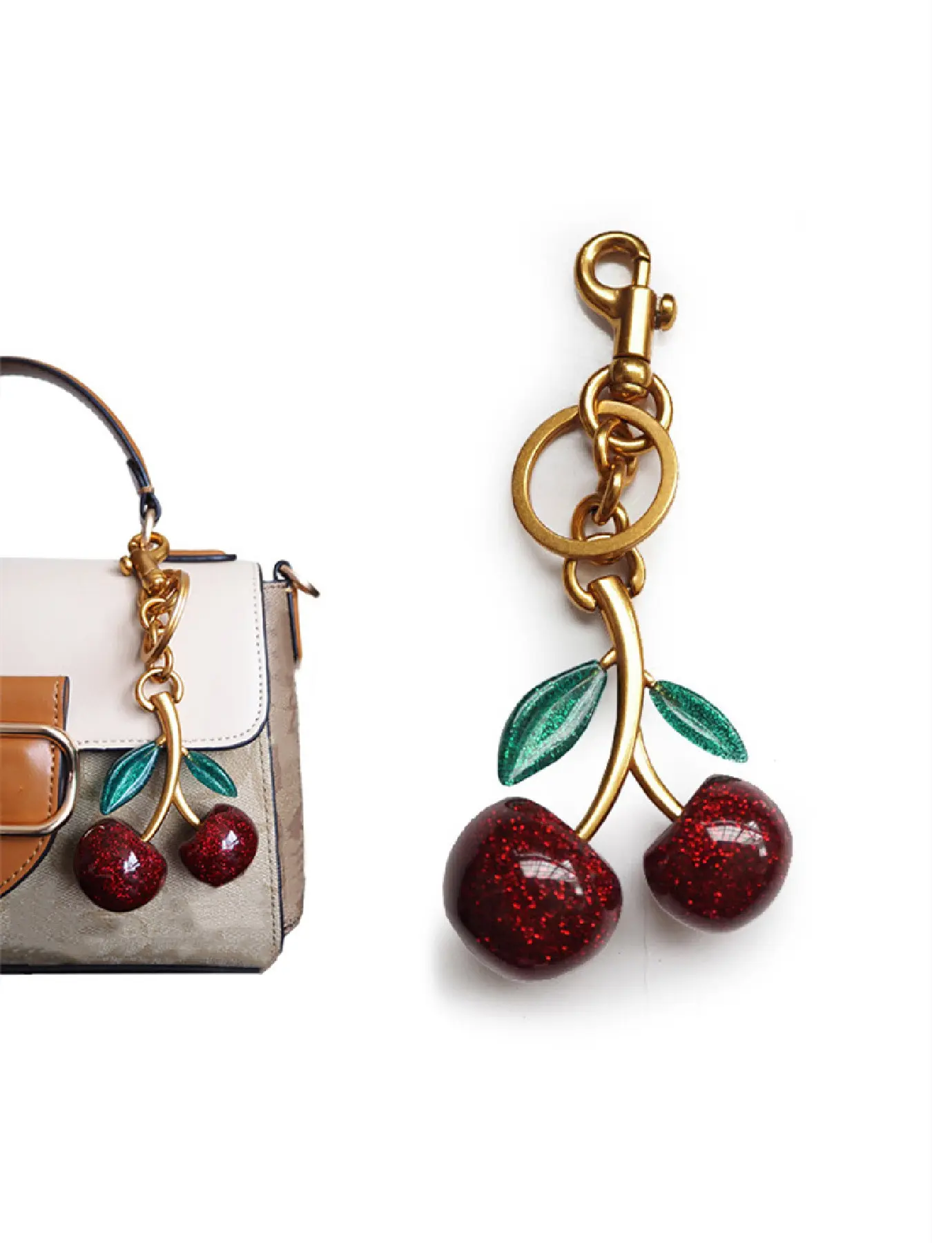 Green leaf, small red, paired with gold