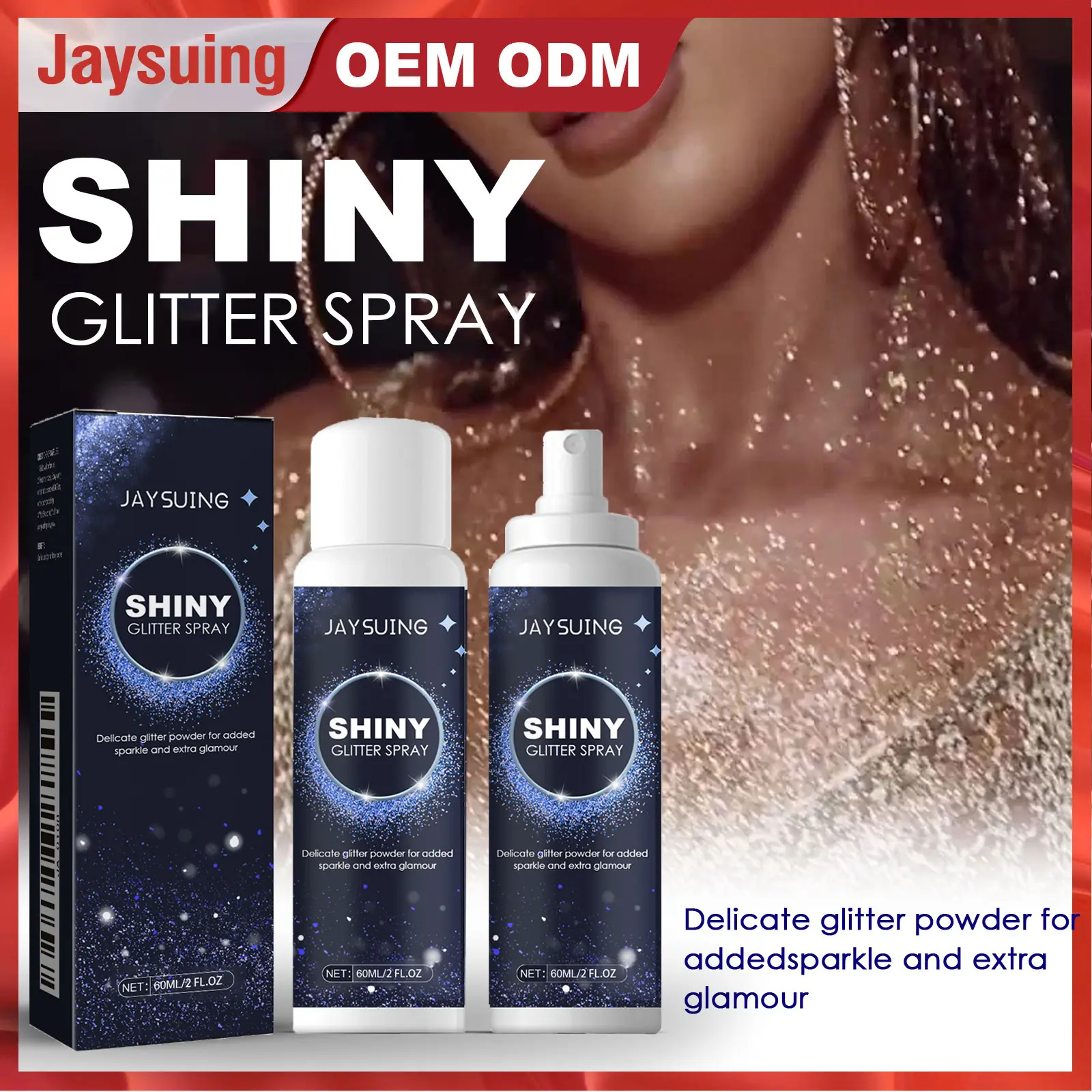 Galaxy Glitter Spray】Lockbone Hair 3 seconds highlight Halloween Nightclub Party C Divine weapon into a film hold makeup 12H does not fall powder on-the-go Shining Makeup Cosmetic body glitter