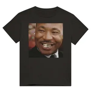 Martin Luthe King Gold Grillz Meme Heavyweight Cotton Unisex Casual T-Shirt Plus Size
