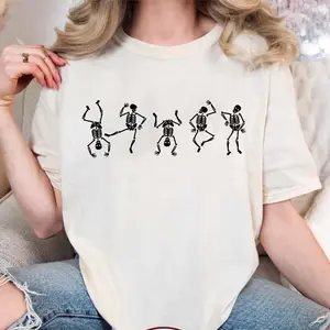 Dancing Skeleton Halloween,Vintage Ghost Halloween Shirt, Witch Shirt, Retro Fall Shirt, Fall Shirt,Halloween T-shirt Spooky T-shirt Trick-or-Treat T-shirt Pumpkin T-shirt Haunted House T-shirt Ghost T-shirt Witch T-shirt Vampire T-shirt Skeleton Cotton