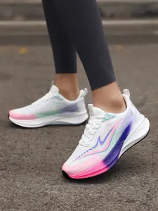 Women's Outdoor Running Shoes, Casual Striped Design, Eva Sole, Textile Upper, Comfortable for All Seasons, Four Colors Available, Athletic Running Shoes, Sporty Running Shoes, Running Sports Shoes