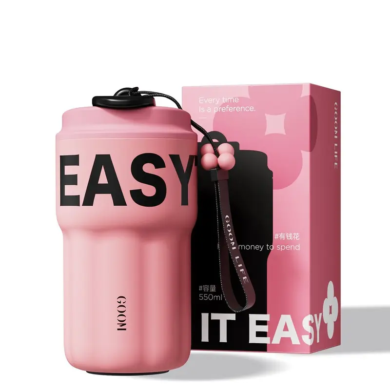 GOOM 18oz Vacuum Insulated Stainless Steel Tumbler Water Bottle - Leakproof, Portable, Detachable 3-Way Lid, Easy-to-Clean Kitchenware for Adult Commuting, Daily Hydration,goom tumbler water bottle
