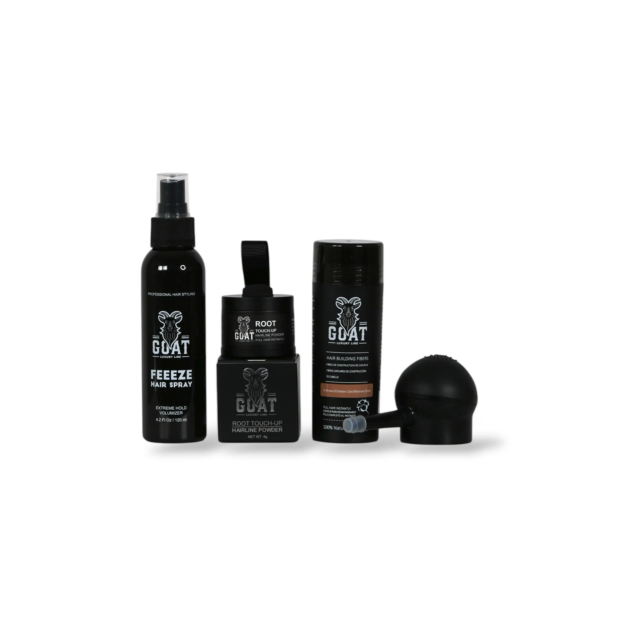 Bundle: Hair Fibers + Spray Applicator, Hair Spray, and Root Touch-Up Hair color