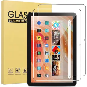 [ 2 Pack] Tempered Glass Screen Protector for Kindle Fire  10 /  10 plus Tablet 2023 2021 Release 13th 11th Generation (Clear, 10 Inch Fire 10 2023/2021)