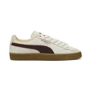 PUMA Mens Nahmias Suede Vintage Red Lace Up Sneakers Shoes Casual - Off White