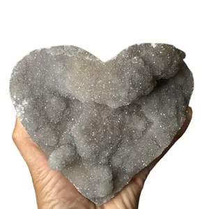 Beautiful Druzy Green Amethyst Heart Crystal