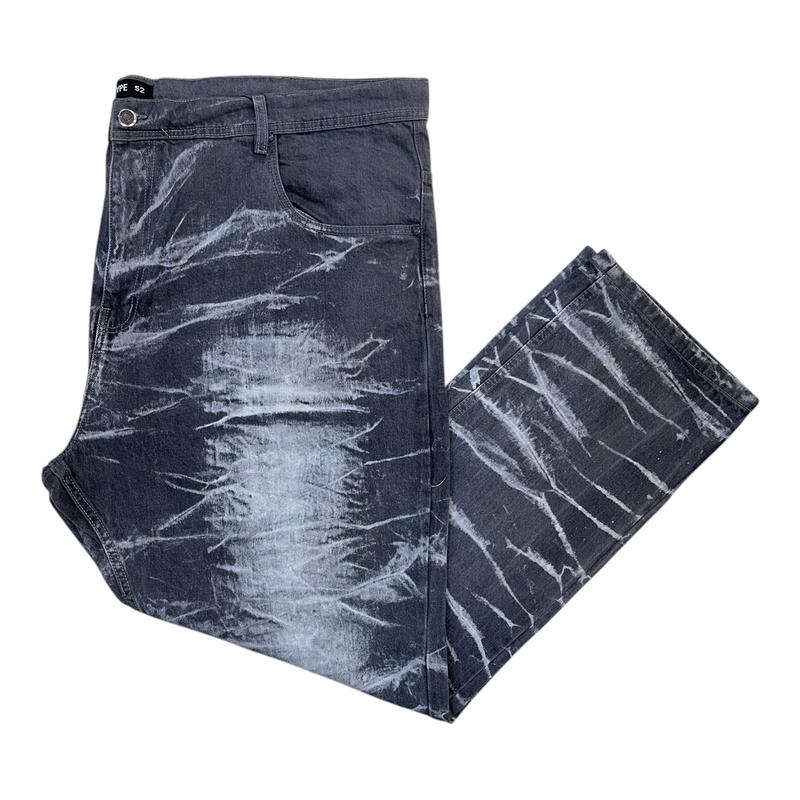 P17X - Big Men's Crinkle Wash Straight-Fit Non-Stretch Jeans