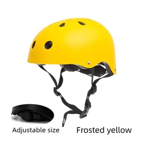 All-in-One Sports Helmet in Frosted Yellow - Universal Fit for Children & Adults - Extra-large Size for Safety & Protection - Ideal for Skateboarding, Rollerblading, Cycling, & Skiing